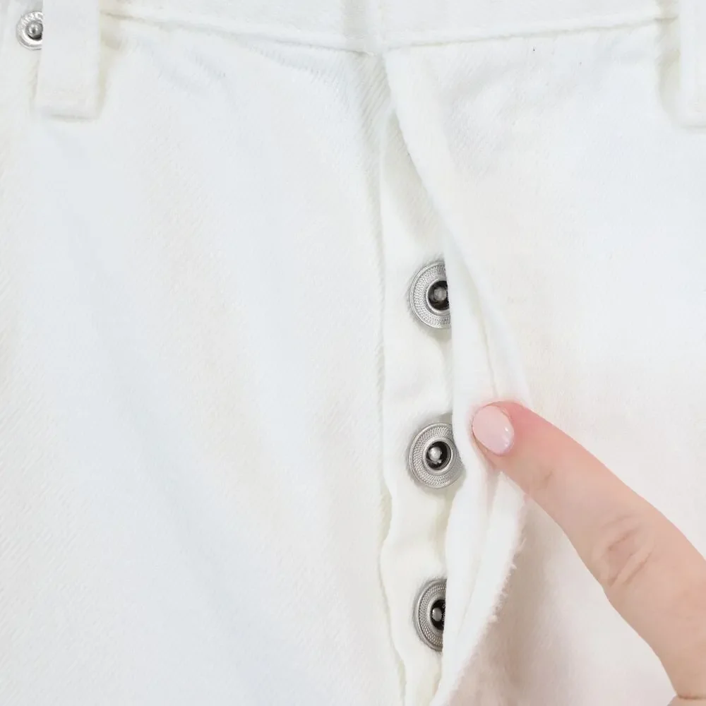 Madewell The Essex Long Baggy Short Tile White Size 26 NWT